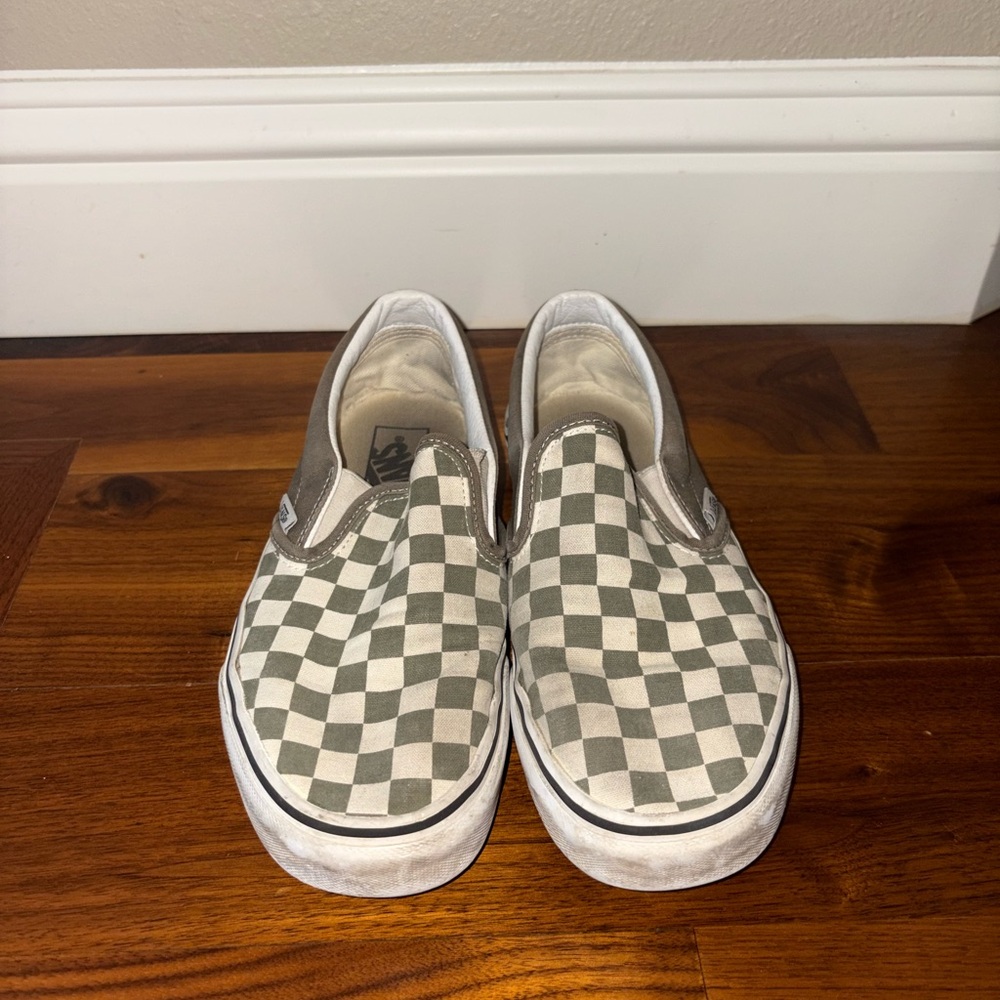 Green Checkered Vans - Adult